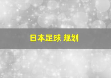 日本足球 规划